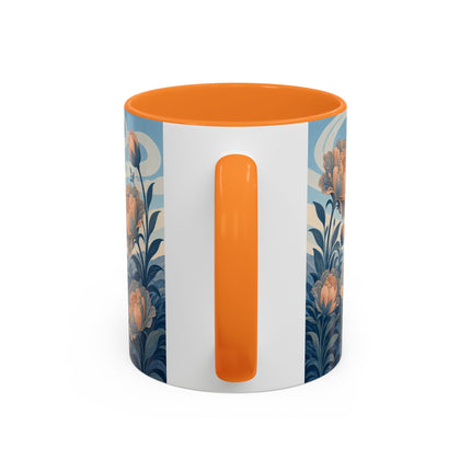 ☔🌸 The Grand Floral Journey Colorful Mug – Art Deco Travel Elegance