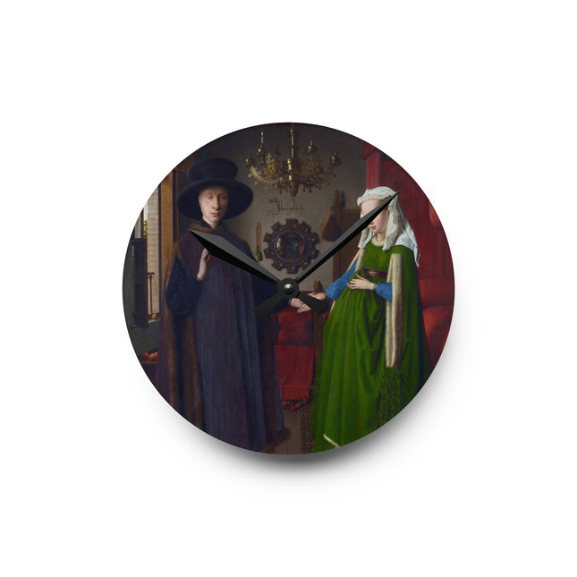 Arnolfini Portrait by Jan Van Eyck Acrylic Wall Clock, Round and Square