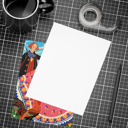 🎻🐓 The Garden Serenade Postcards With Envelopes – Art Deco Folk Whimsy