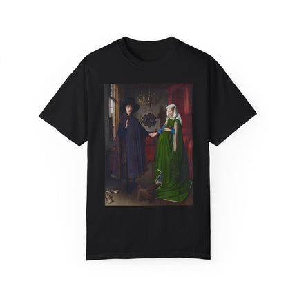Arnolfini Portrait by Jan Van Eyck Unisex Garment-Dyed T-shirt