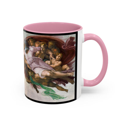 The Creation of Adam by Michelangelo Buonarroti Colorful Mugs (11oz, 15oz)