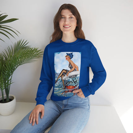 Playful Waves and Fashion Follies Heavy Blend™ Crewneck Sweatshirt