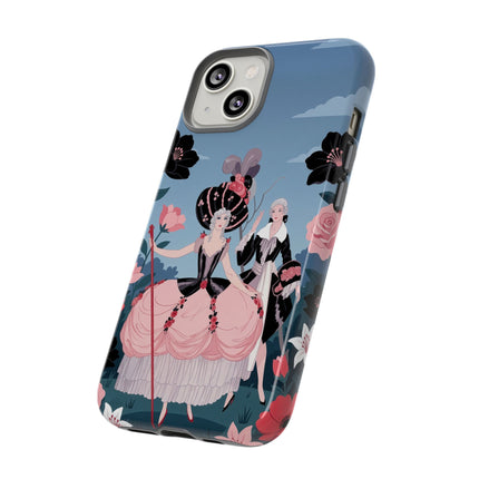 🌹🎭 The Rose Masquerade Promenade Phone Case – Art Deco Floral Elegance