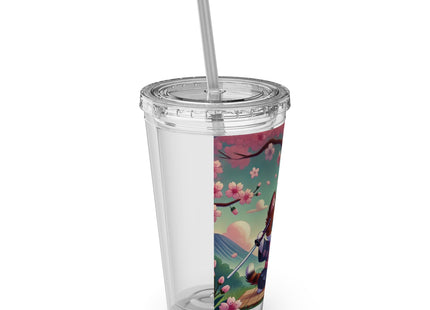 Samurai Kitten Sunsplash Tumbler with Straw, 16oz