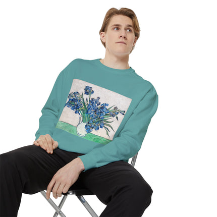 Irises by Vincent Van Gogh Unisex Garment-Dyed Sweatshirt