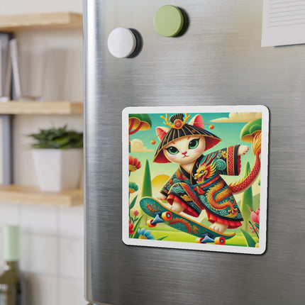 Dragon Dance on Wheels Die-Cut Magnets (5 Sizes)