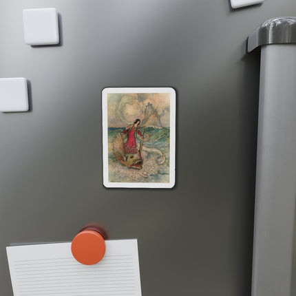 Rita Rides on the Dolphin by Warwick Goble Die-Cut Magnets (5 Sizes)