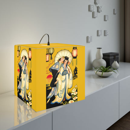 Golden Embrace Light Cube Lamp