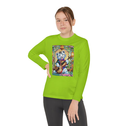 Melodies of the Snow Lion Cub Youth Long Sleeve Competitor Tee – Musical Magic & Enchanted Adventure
