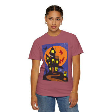 Halloween Night at the Haunted House Unisex Garment-Dyed T-shirt