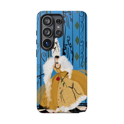 🎭🌹 The Lady At The Masquerade Gates Phone Case – Art Deco Fashion Illustration