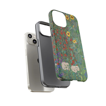 Farm Garden with Sunflowers by Gustav Klimt Phone Cases
