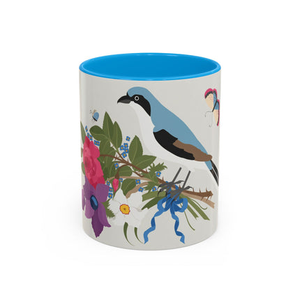 Bluebird & Butterfly Colorful Mugs – Spring Harmony & Delicate Beauty