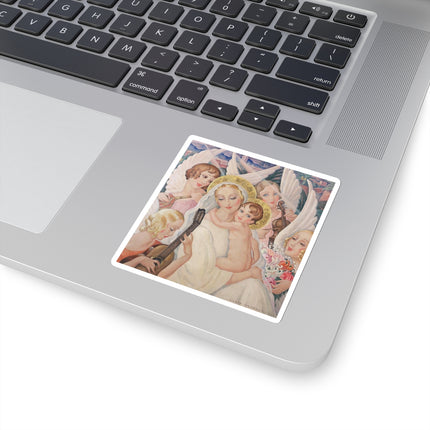 Madonna with Child surrounded by musical angels by Gerda Wegener Kiss-Cut Stickers (4 Sizes)