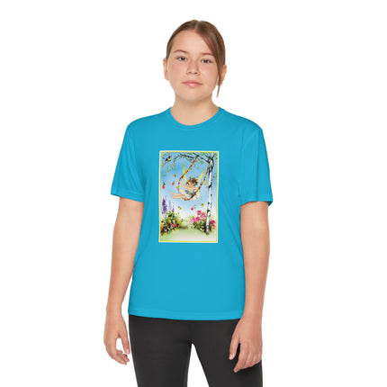 Spring Fairy's Floral Swing Youth Competitor Tee – Garden Magic & Whimsical Adventure