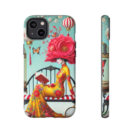 Reading In A Painted Garden Phone Cases