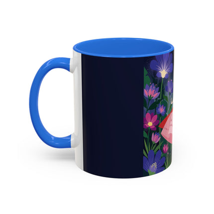 Moonlight Waltz Among The Blossoms Colorful Mugs – Art Deco Floral Enchantment