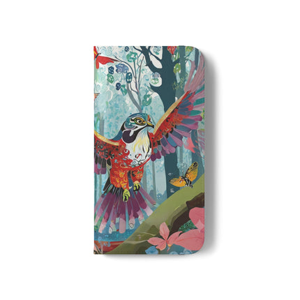 🦖🦋 Colorful Raptor Flip Case – Butterfly Wonder & Forest Adventure