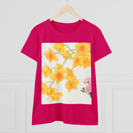 Golden Bow Orchid Women's Midweight Cotton Tee