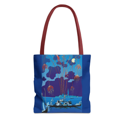 Fireworks in Venice by George Barbier Tote Bag (AOP)
