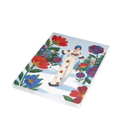 🌹❄️ The Lady Of The Winter Rose Garden Greeting Card – Art Deco Holiday Fantasy