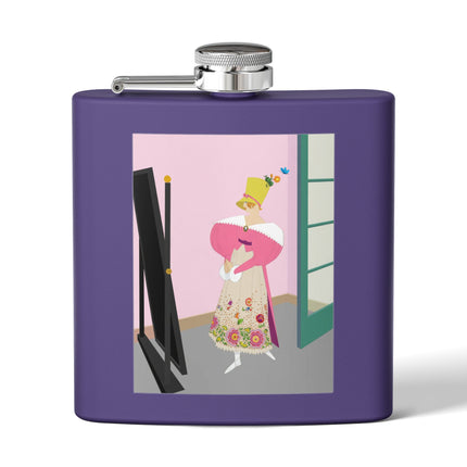 The Yellow Hat Stainless Steel Flask – 1920s Vogue Whimsy & Playful Elegance