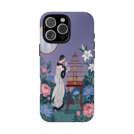 🌸🐦 The Lady Of The Garden Birdcage Phone Case – Art Deco Floral Elegance