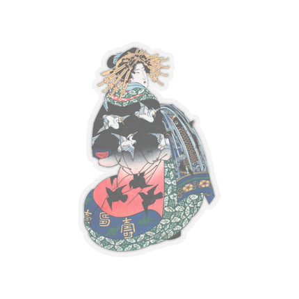 Japanese Woman by Keisai Eisen Kiss-Cut Stickers (4 Sizes)