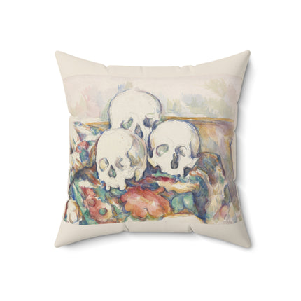 The Three Skulls by Paul Cézanne Spun Polyester Square Pillow
