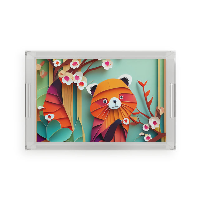 A Playful Red Panda Acrylic Serving Tray