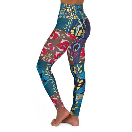 Floral Pattern by Emile-Alain Séguy High Waisted Yoga Leggings (AOP)