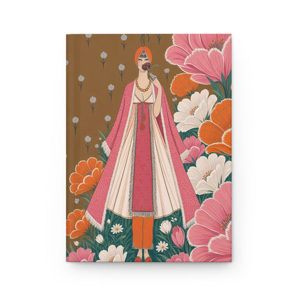 🌸🧡 The Rose & Amber Garden Reverie Hardcover Journal – Art Deco Floral Elegance