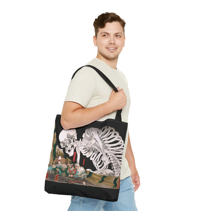 Mitsukuni Defying the Skeleton Spectre by Utagawa Kuniyoshi Tote Bag (AOP)