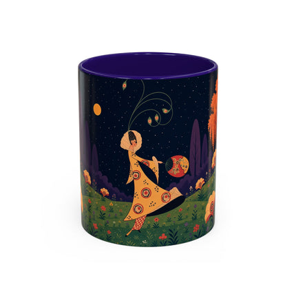🌙🌼 The Moonlit Floral Dancer Colorful Mug – Art Deco Garden Fantasy