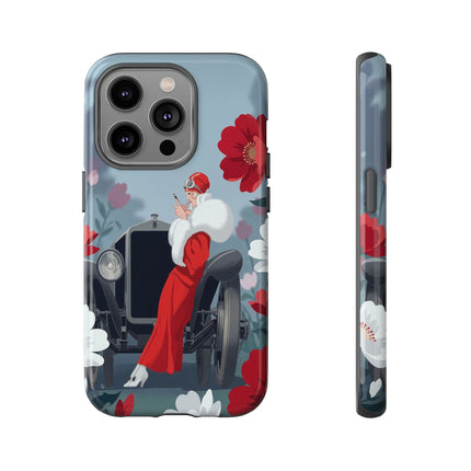 🚗🌺 The Lady Of The Grand Touring Car Phone Case – Art Deco Motoring Elegance