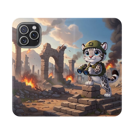 🐆🔭 The Snow Leopard Lookout Flip Case – Adventure, Curiosity & Fearless Style