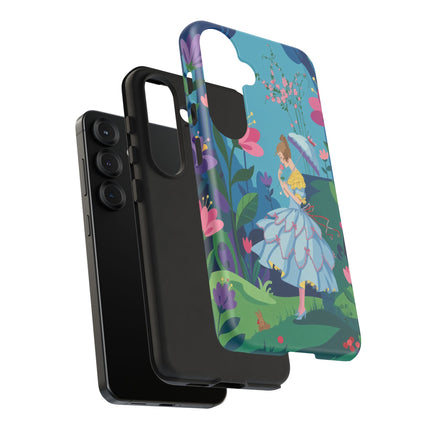 🌸☂️ A Stroll Through The Enchanted Forest Phone Case – Art Deco Floral Fantasy