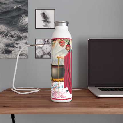 The Hallowe'en Cauldron In the Firelight's Gleam Slim Water Bottle