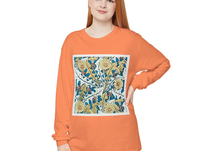 Art Nouveau Dandelion Flower Garment-dyed Long Sleeve T-Shirt