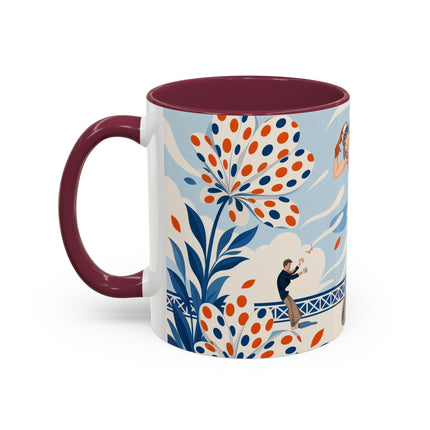 🌼🧡 The Polka Dot Wind Dancer Colorful Mug – Art Deco Fashion Whimsy