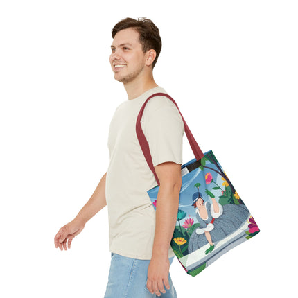 🌺🦚 The Lady Of The Peacock Garden Tote Bag – Art Deco Floral Fashion