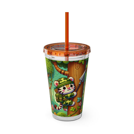 Stealthy Stripes Sunsplash Tumbler with Straw, 16oz