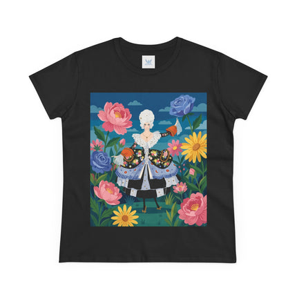 🌸👑 The Duchess Of The Enchanted Garden Cotton Tee – Art Deco Floral Elegance