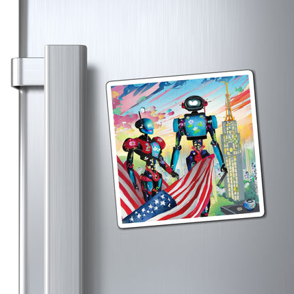 High Fashion Cyberpunk CIA Robots Magnets (3 Sizes)