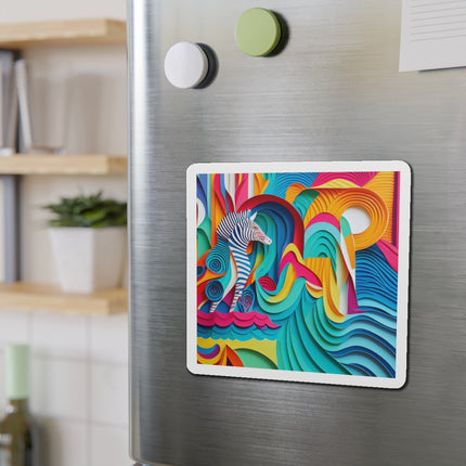 Surfing Zebra Die-Cut Magnets (5 Sizes)