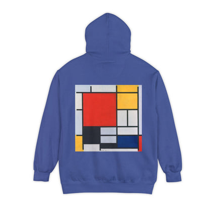 Composition with Red, Yellow, Blue, and Black by Piet Mondrian Unisex Garment-Dyed Hoodie