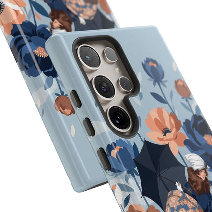 ☂️🌺 The Lady Of The Traveling Garden Phone Case – Art Deco Floral Adventure
