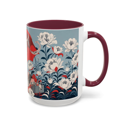 ❤️🌺 The Scarlet Parasol Spectacle Colorful Mug – Art Deco Fashion Elegance