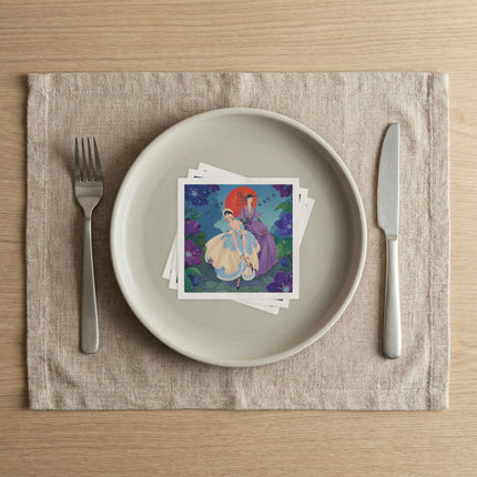 🌺☂️ The Garden Parasol Promenade Napkins – Art Deco Floral Fashion
