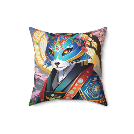 Cyberpunk Samurai Spun Polyester Square Pillow